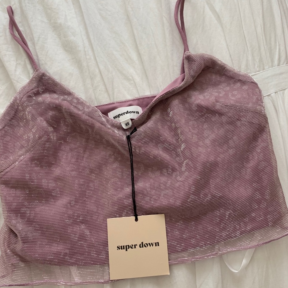 Superdown sheer crop 💜